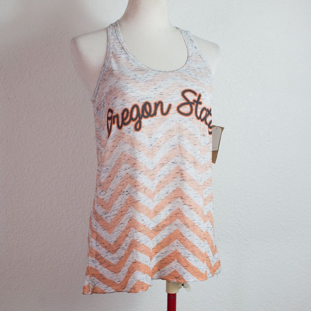 NWT Oregon State OSU Chevron Stripe Racerback Tank Large